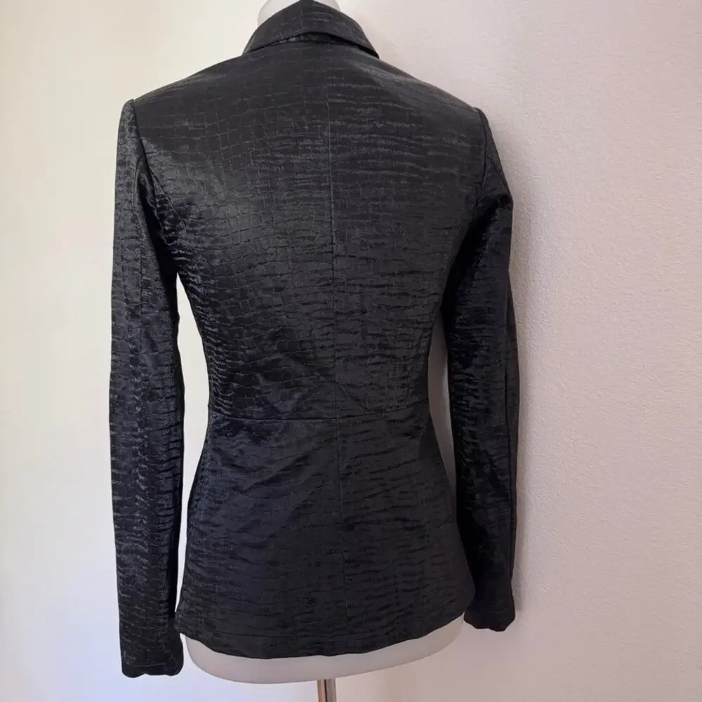 Wolford Black Croco fitted 3 button Blazer In size 6